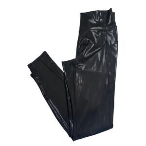 Fabletics Oasis PureLuxe High-Waisted Legging Black Fog Foil Pockets Stretch M